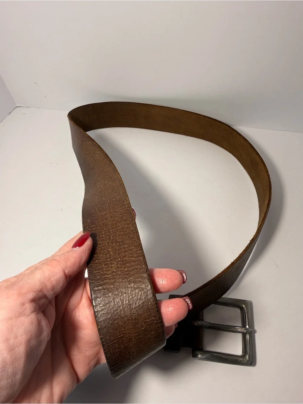 🤠 Vintage Distressed Brown Full Grain Leather Belt 38